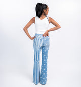 "Star-Spangled" High-Waisted Flare Jeans