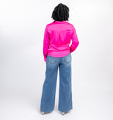 "Bold Button" Wide-Leg Jeans