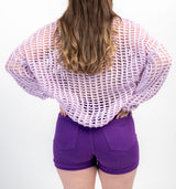 Violet High-Waisted Denim Shorts