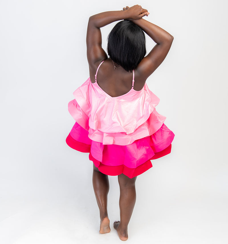 Life of the Party: Pink Ombre Ruffle Mini