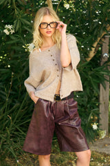 Croc Faux Leather Bermuda Shorts