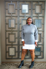 Twofer Layered Knit Sweater Dress